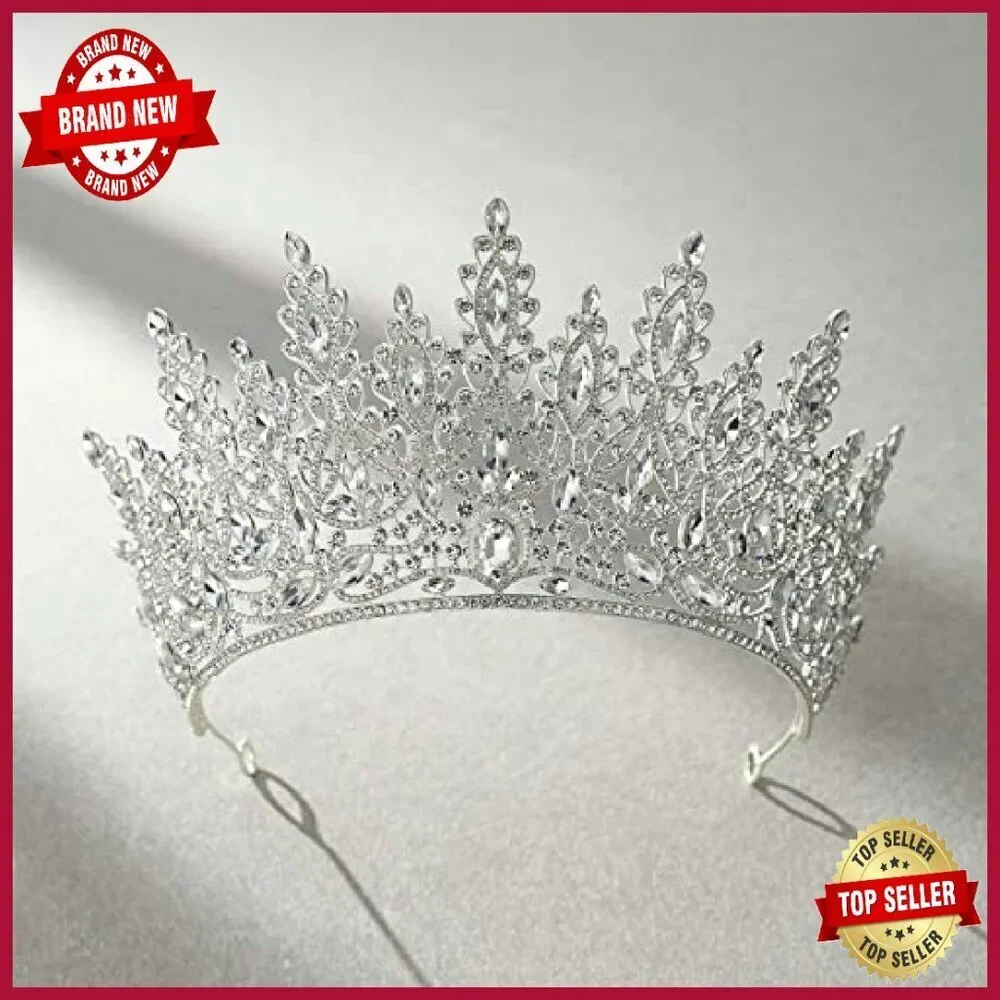Crystal Tiara Crown for Women, Wedding Bride Headpiece, Prom Pageant Diadem